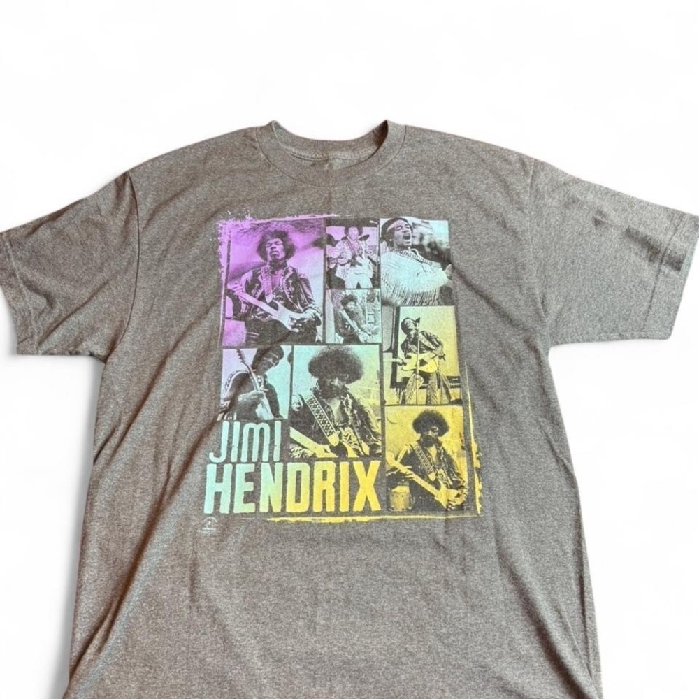 Zion Jimi Hendrix Graphic T-Shirt Charcoal Grey Unisex Rock Band Tee Size L